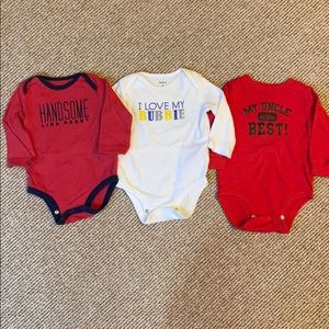 3 - Carter’s long sleeve onesies - Daddy and Uncle